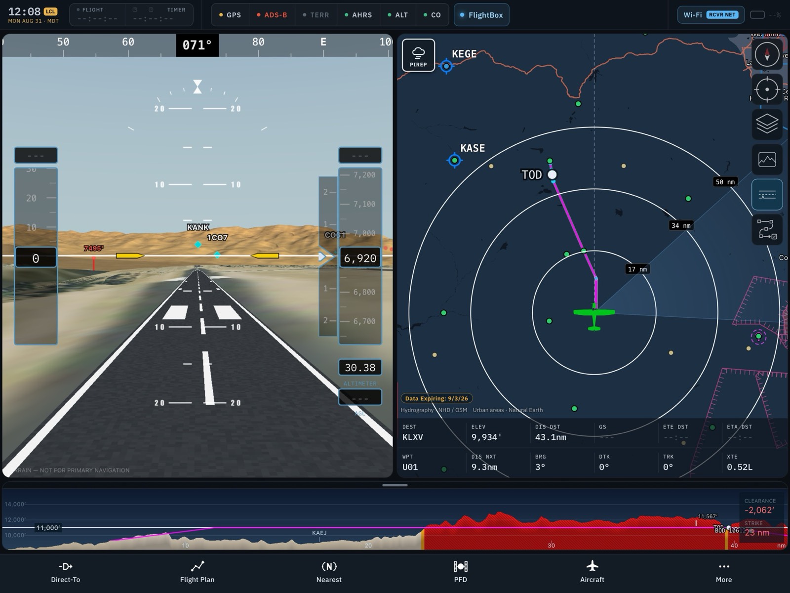 Synthetic vision on final approach